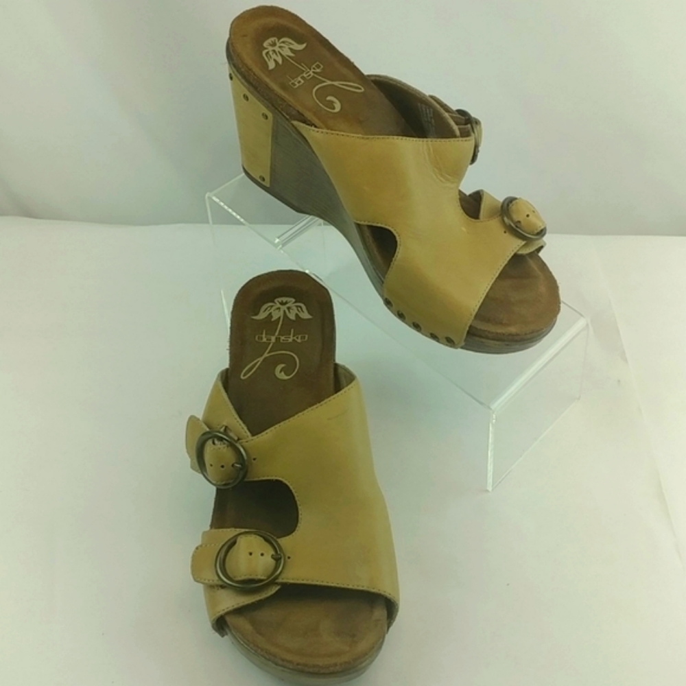 Dansko Brown leather wedge sandal